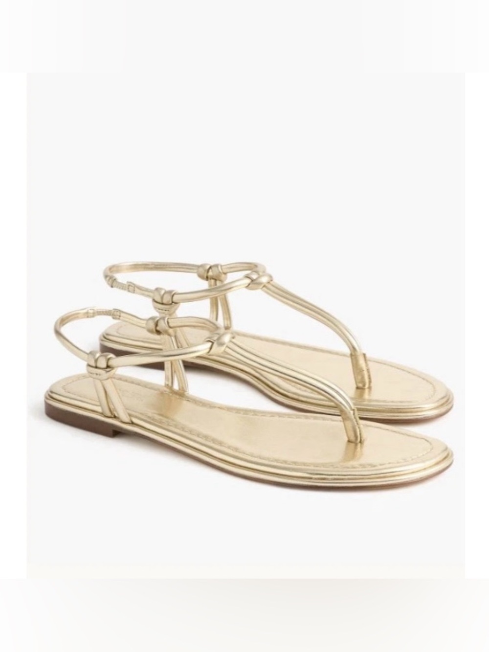 NWT J.Crew Knotted Thong Sandals Gold
